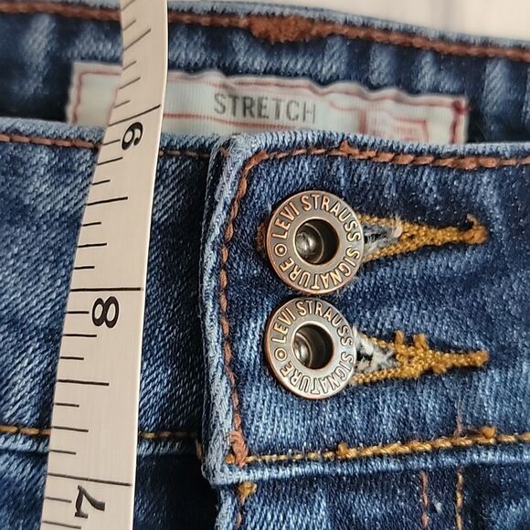 Levi's Signature Blue Denim Bootcut Jeans Juniors Size 7 - Picture 13 of 14